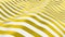 Abstract smooth surface with ripples. Cloth with waves. Yellow-white lines pattern. Fashion luxury textile. For advertising,