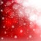 Abstract snowfall on a background of red snow clouds