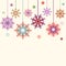 Abstract snowflakes, flowers background