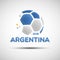 Abstract soccer ball with Argentine national flag colors