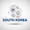 Abstract soccer ball with South Korean national flag colors