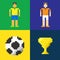 Abstract Soccer icon. Pixel concept.