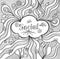 Abstract social cloud in doodle style black white for website banners and other things or for coloring page