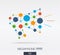 Abstract social media market background. Network, megaphone message graphic design idea. Repost, announcement connected