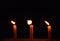 Abstract soft blurred and soft focus candle flame on the dark background, candles in Buddhist festival days, Buddhist worship or p