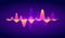 Abstract sound wave, music audio equalizer background. Colorful voice soundwave visualization, digital radio waveform