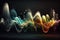 Abstract sound waves background with colour explosion