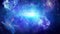 Abstract Space background Asteroid fly fractal blue nebula Loop Animation.