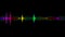 Abstract spectrum line bounce spectral wave design on black background vibrating waveform audio music futuristic animation.