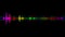Abstract spectrum line bounce spectral wave design on black background vibrating waveform audio music futuristic animation.
