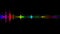 Abstract spectrum line bounce spectral wave design on black background vibrating waveform audio music futuristic animation.