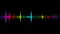 Abstract spectrum line bounce spectral wave design on black background vibrating waveform audio music futuristic animation.