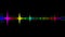 Abstract spectrum line bounce spectral wave design on black background vibrating waveform audio music futuristic animation.