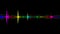 Abstract spectrum line bounce spectral wave design on black background vibrating waveform audio music futuristic animation.