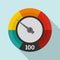 Abstract speedometer icon, flat style