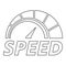 Abstract speedometer logo, outline style