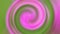 Abstract Spinning Single Pink Green Gradient Spiral Pattern Seamless Looping Rings with Jiggle Shock Wave Flowing at center.