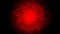 Abstract spiral rotating glowing red lines over black background, seamless loop. Animation. Fast motion and rotation of