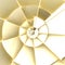 Abstract spiral staircase, shining golden color. 3d object, 3d rendering