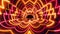 Abstract Spiritual Art Rotating Red Orange Lotus Flower Stencil Lines Neon Light Tunnel With Twinkling Glitter Sparkle Dust