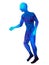 Abstract spiritual mind human body spirit soul walking position activities art watercolor painting design illustration blue color