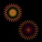 Abstract spirograph art , parabolic curve of line in circle form illustration. Vector image.Round pattern color on black