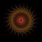 Abstract spirograph art , parabolic curve of line in circle form illustration. Vector image.Round pattern color on black