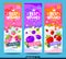 Abstract splash Food label template. Colorful brush stroke. Fruits, organic, yogurt, milk package design. Raspberries
