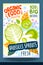 Abstract splash Food label template. Colorful brush stroke. Vegetables, fruits, spices, package design. Brussels sprouts