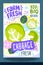 Abstract splash Food label template. Colorful brush stroke. Vegetables, fruits, spices, package design. Cabbage, leaf