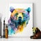 Abstract splash watercolor painting. Concept of polar bear in wide life design.