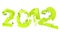 Abstract splitted lettering 2012 in neon green