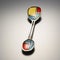 Abstract Spoon With Colorful Stripes: Modern Sculptural Geometric Design