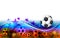 Abstract sports background with soccer ball