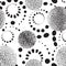 Abstract spot seamless pattern. Chaotic dotted bubble background