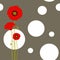 Abstract springtime red poppy on seamless pattern