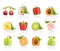 Abstract square fruit icons