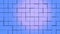 Abstract square geometric surface of minimal blue cubic grid pattern, in motion.