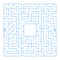 Abstract square isolated labyrinth. Blue color on a white background. An interesting game for children and adults. Simple flat
