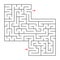 Abstract square isolated maze. Black color. An interesting and useful game for children and adults. Simple flat vector