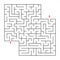 Abstract square isolated maze. Black color. An interesting and useful game for children and adults. Simple flat vector illustratio