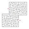 Abstract square isolated maze. Black color. An interesting and useful game for children and adults. Simple flat vector illustratio