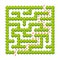 Abstract square labyrinth - green garden. Game for kids. Puzzle for children. One entrance, one exit. Labyrinth conundrum. Vector