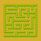 Abstract square labyrinth - green garden, shrubs. Game for kids. Puzzle for children. One entrance, one exit. Labyrinth conundrum.