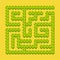 Abstract square labyrinth - green garden, shrubs. Game for kids. Puzzle for children. One entrance, one exit. Labyrinth conundrum.