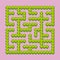 Abstract square labyrinth - green garden, shrubs. Game for kids. Puzzle for children. One entrance, one exit. Labyrinth conundrum.