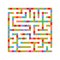 Abstract square light isolated labyrinth. Of colored bright squares on a white background. An interesting and useful game for