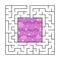 Abstract square maze with entrance and exit. An interesting and useful game for children. Simple flat vector illustration isolated