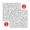 Abstract square maze. Find the way from one to two digits. Game for kids. Puzzle for children. Labyrinth conundrum. Flat vector il