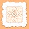 Abstract square maze. Game for kids. Puzzle for children. Find the right path. Labyrinth conundrum. Flat vector illustration